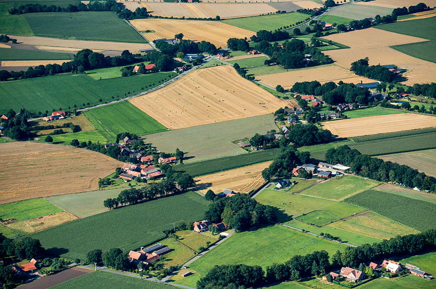 Luftbildaufnahme von Kanal und Hase in Osnabrueck